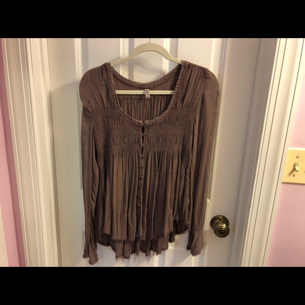 Purple free people long sleeve